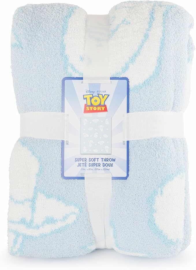 Jay Franco Disney Pixar Toy Story Feather Knit Fluffy Throw Blanket - Woody and Buzz Lightyear Fuzzy Blanket Measures 50 x 60 inch | Super Soft Lightweight Bedding