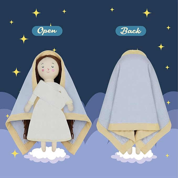 free-space Blessed Virgin Mary Doll and Baby Jesus Plush Religious Figure Playset for Boy Girl Christening Gift(Virgin Mary)