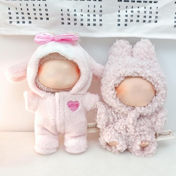 Designer Clothes for Dolls Accessories15cm /17cm Doll Clothing Set Replacement Pink Outfit 5Pcs Set (Premium Design-Pink 2)