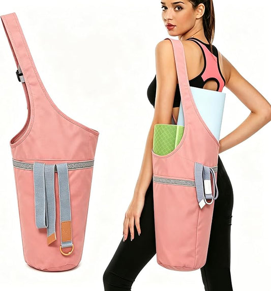 SportsYoga Mat Bag,Large Opening Yoga Mat Carrier for Quick Access,with Large Size Pocket and Zipper Pocket,Thick Mats for Workout,Gym, Pilates