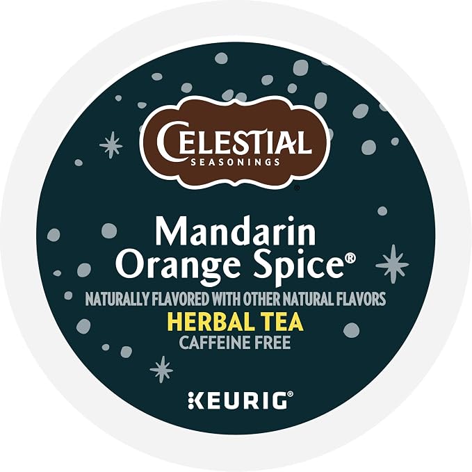 Celestial Seasonings Mandarin Orange Spice Herbal Tea, Single-Serve Keurig K-Cup Pods, 96 Count
