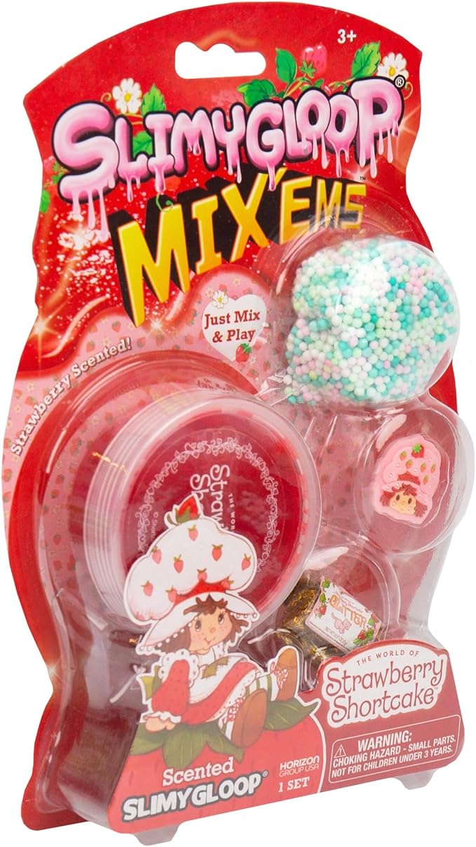 Strawberry Shortcake SLIMYGLOOP Mix'ems, Glitter Slime for Kids, Strawberry Shortcake Toy Accessories, Cute Things for Girls, Party Favors for Kids 8-12