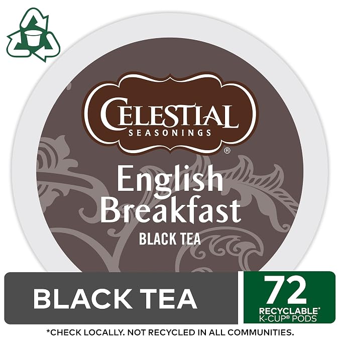 Celestial Seasonings English Breakfast Tea Keurig Single-Serve K-Cup Pods, 72 Count