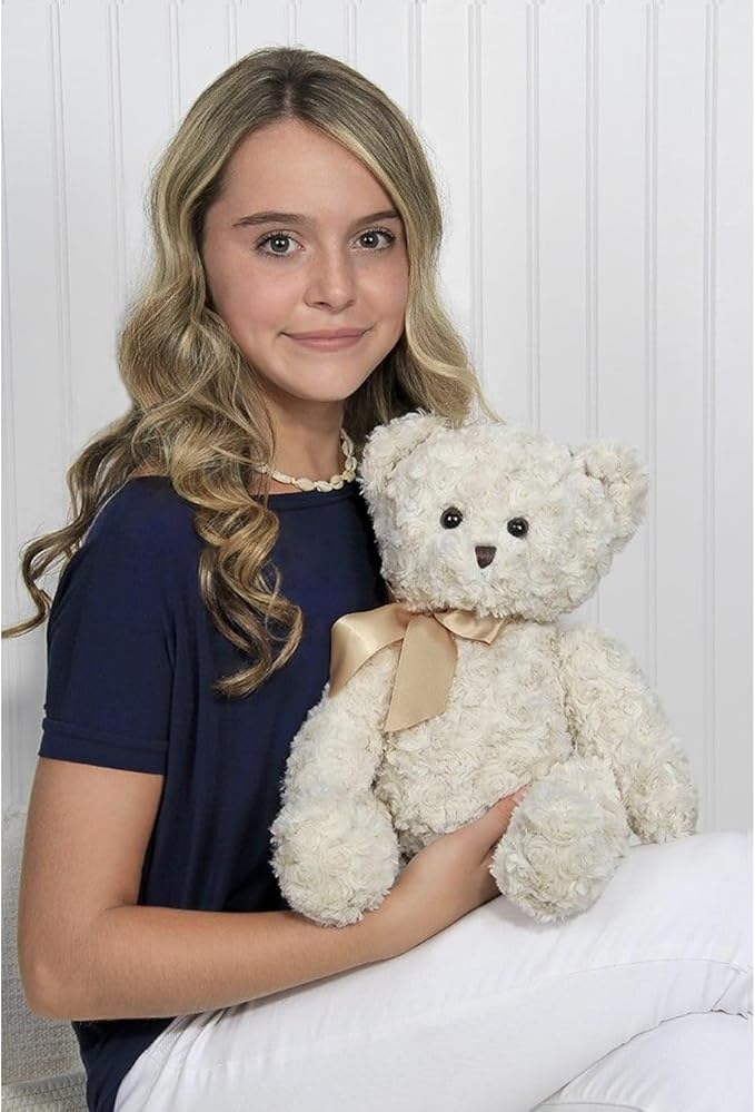 Bearington Huggles, 16 Inch Creamy White Teddy Bear Stuffed Animal, Makes a Great Gift for Birthday, Anniversary, Holiday, or Graduation