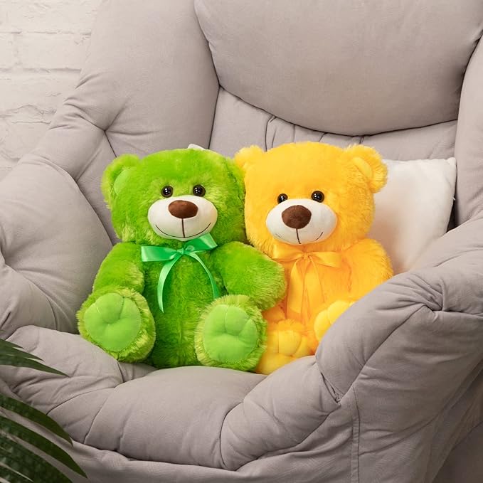 Super Color Teddy Bear Stuffed Animals Plush Toy for Children Girlfriend Family Congratulations Baby Shower Birthday Yellow 14 inch