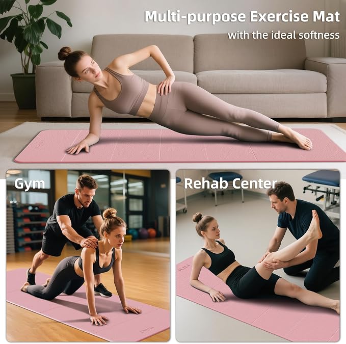 ILILI Foldable Yoga Mat, 10mm Thick, TPE Material, Extra Long 75"L x 26"W, Soft and Comfortable Folding Mat 0.4 Inches, Easy to Carry and Store, 190*66cm Portable Multi-Functional Use for Yoga, Home Exercise & Outdoor