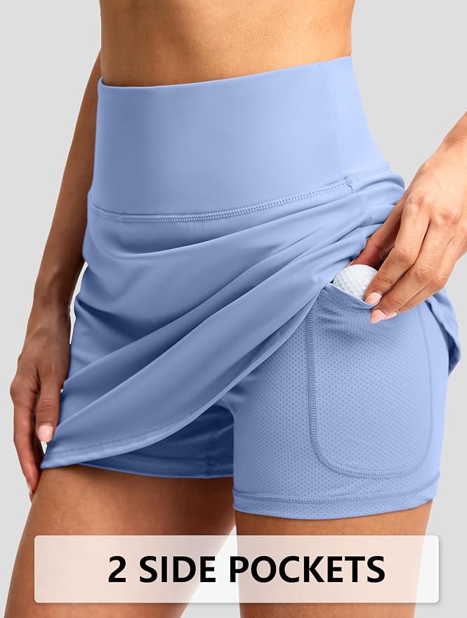 G Gradual 16"/18" Skorts for Women Golf Skirt with 2 Pockets Summer Casual | Built-In Shorts, High Waist, Soft 4-Way Stretch, Breathable Mesh Liner, Tennis Pickleball Athletic Wear, Easy To Match