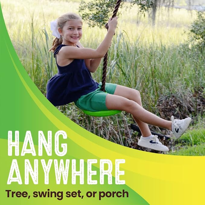 Swurfer Disco Tree Swing - Swing Sets for Backyard, Outdoor Swing, Swingset Outdoor for Kids, Easy Installation, Heavy Duty, Adjustable Climbing Rope, Weather Resistant