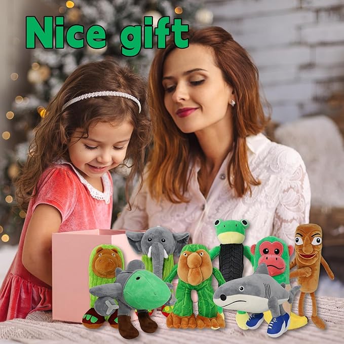 Italian Brainrot,Tung Tung Tung Sahur Plushies Toy 7.1inch for Fans Gift, Soft Stuffed Animal Pillow for Home Kids' Bedroom Decor, Birthday Christmas Choice for Boys Girls (Hippo Cactus)