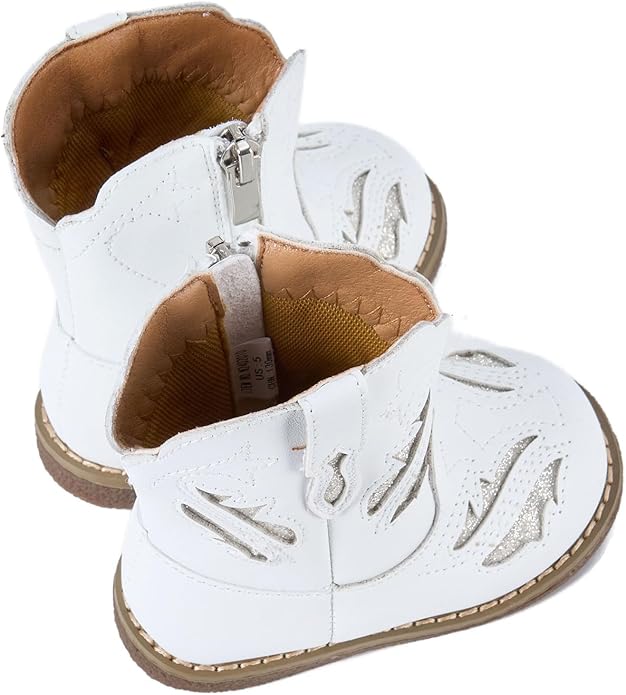 Newsonet Baby Cowboy Cowgirl Boots Infant Western Boots Toddler Boys Girls Round Toe Riding Mid Calf Boots All Seasons for 6 9 12 18 24 Months