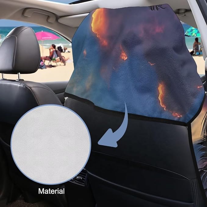 INSTANTARTS Coconut Beach Car Seat Towel Covers Yoga Towel Car Seat Cover Car Towel for Camping Trave