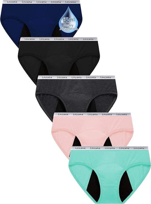 Teen Girls Incontinence Underwear，Holds Up to Regular 10 Tampons Leakproof Period Viscose，Reusable