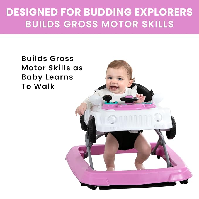 Jeep Wrangler Activity Walker by Delta Children, White/Pink
