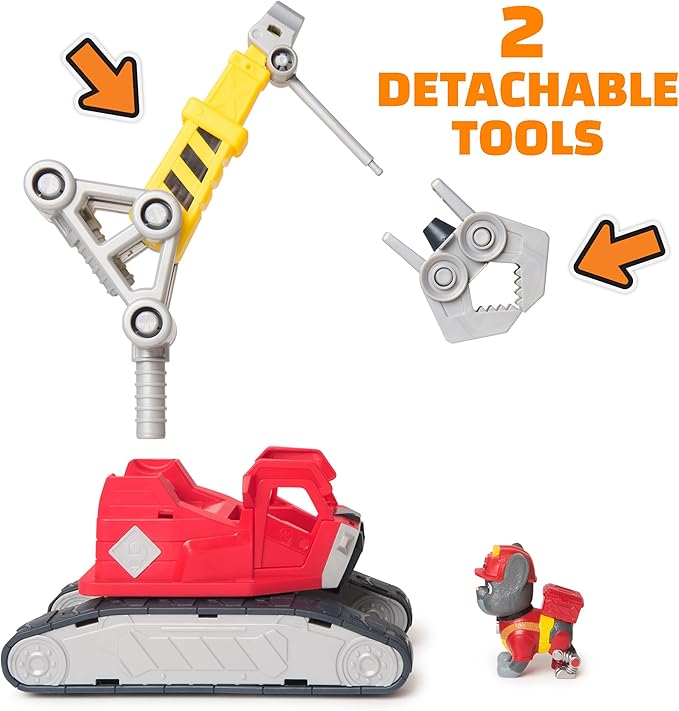 Rubble & Crew Charger's Mega Power Crane, Toy Truck with Charger Figure & 2 Detachable Tools, PAW Patrol Kids Toys for Boys & Girls Ages 3 and Up