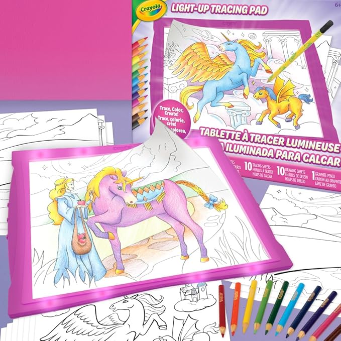 Crayola Light Up Tracing Pad - Pink, Writing & Drawing Art Kit for Kids & Adults, Kids Toys, Tracing Light Box Table, Holiday & Christmas Gifts for Girls & Boys, 6+ [Amazon Exclusive]
