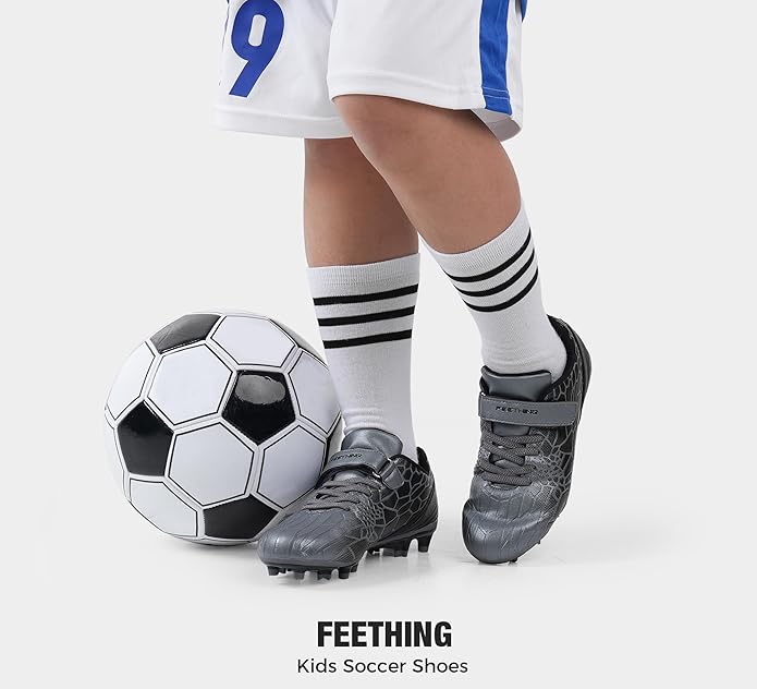 Kids Soccer Cleats for Boys Girls Soccer Shoes Firm Ground Youth Lightweight Athletic Training Football Cleats for Little/Big Kid