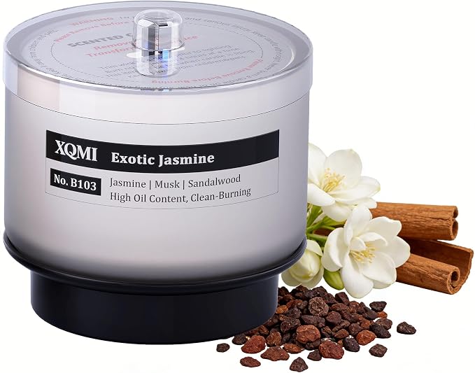 Smart Scented Candle Replaceable Refill with smart chip, Exotic Jasmine, 4.25oz Large Jar with up to 35 Hour Burn, Giftable