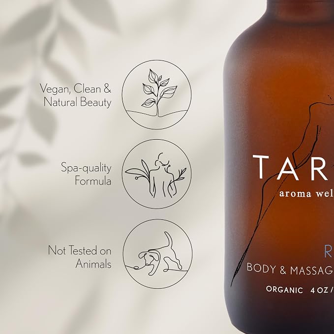 TARA Spa Therapy Rest Body & Massage Oil – Premium Organic Oil for Deep Relaxation & Rest, 100% Pure Essential Oils, Lavender, Chamomile & Sandalwood, 4 oz
