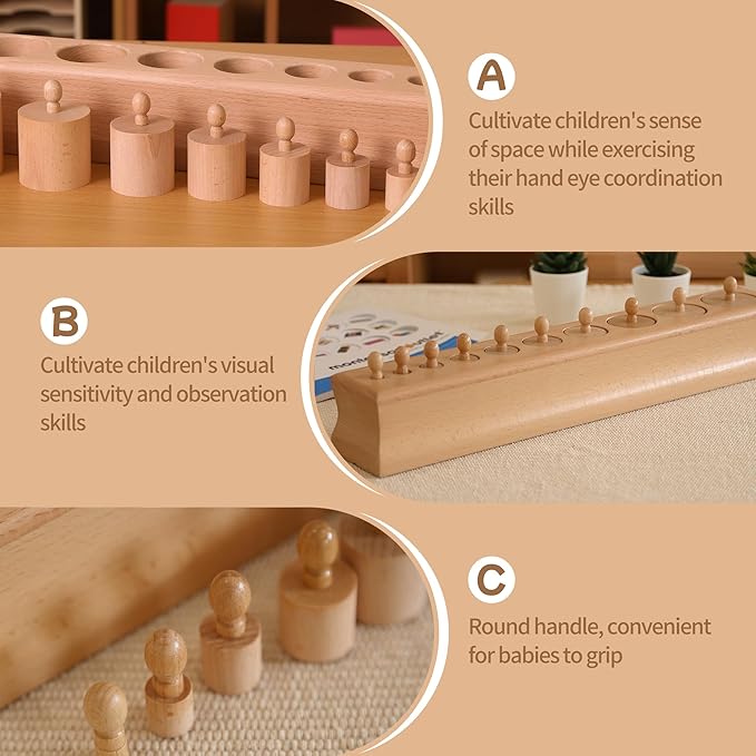 MONTESSORI OUTLET Cylinder Block (Part 1) for Children Aged 3-6: Montessori Education at School and Home