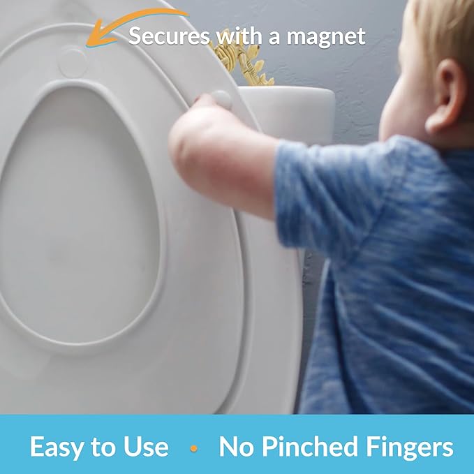 Mayfair NextStep2 Toilet Seat with Built-In Toddler Potty Training Seat, Slow Close, Easy Clean, Magnetic Removable Kids Seat, ROUND, Bone