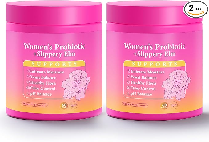 Her Juicy Feminine Probiotics Gummies | Womens Probiotic Slippery Elm, Probiotics for Women | Healthy Odor, pH Balance, Vaginal Health & Flora Support - 120 Pineapple Gummies