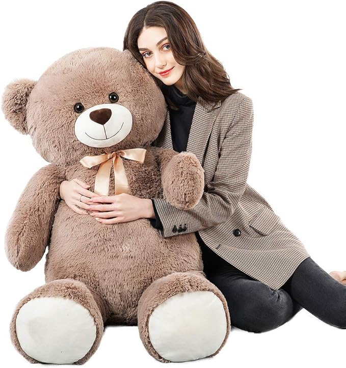 Tezituor Big Teddy Bear,52'' Giant Stuffed Animal Plush Toys for Adults Children,Girlfriend Soft Life Size Bears Plushie Gifts for Valentine, Christmas, Birthday,Baby Shower Decoration