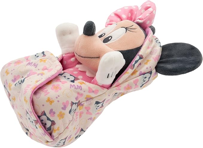 DISNEY STORE Unisex-Children Babies Collection: Minnie Mouse Plush in Swaddle with Detailed Plush Features - Official Soft Toy - Stuffed Animals for Babies - Perfect for Fans & Kids