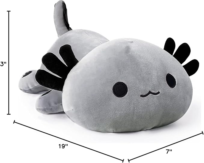 Onsoyours Cute Axolotl Plush, 19" Soft Large Stuffed Animal Salamander Big Plush Pillow, Kawaii Plushie Toy for Kids (Gray Axolotl, 19")