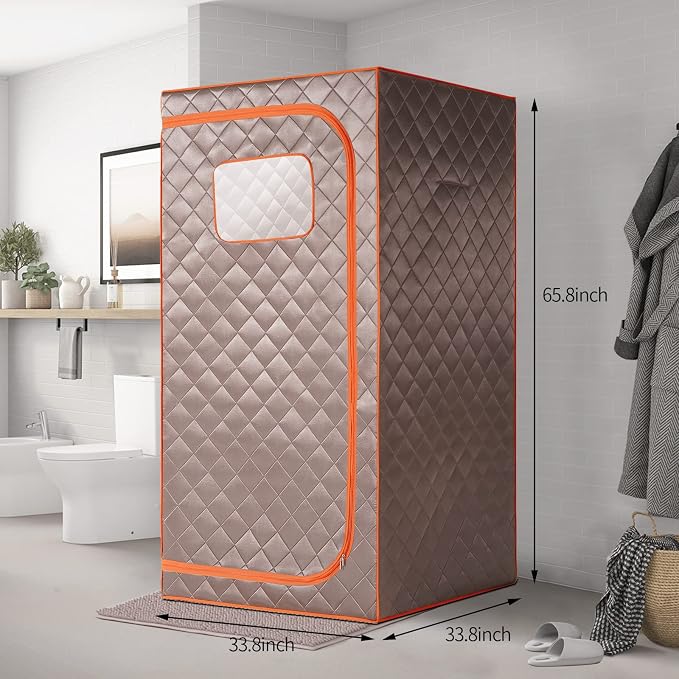 Portable Infrared Sauna, Full Size Far Infrared Sauna, Full Body Personal Home Sauna, Separate Heating Foot Pad and Reinforced Sauna Chair Home Saunas for Relaxation Detox