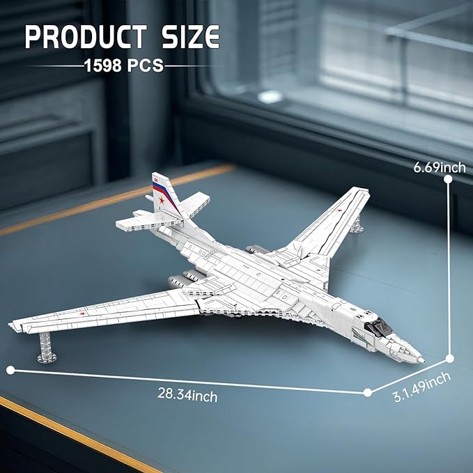 White Swan Fighter Building Block Set 33036, Military Aircraft Model Kit, Display & Collectible Toy for Adults 14+, Aviation Gifts for Fans & STEM Enthusiasts