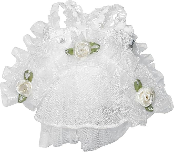 17cm Doll Clothes – Wedding Garden Princess Dress Outfit for 1:6 Scale Dolls | Elegant Bridal Gown with Floral Details, Veil & Accessories (No Doll Included)