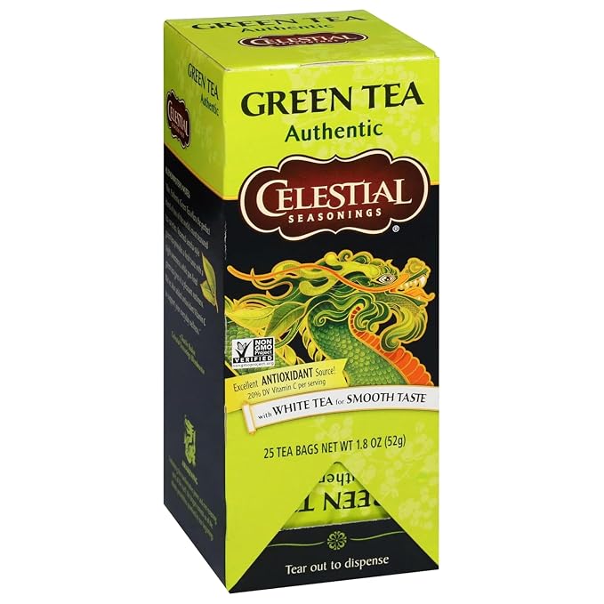 Celestial Seasonings Authentic Green Tea 25 Tea Bags (Pack of 2)