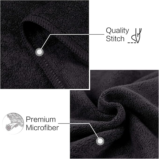SUNLAND Microfiber Gym Bath Towel Ultra Soft Travel Camping Towel Super Absorbent Swimming Sport Yoga Sweat Towels with Straps for Adults and Children