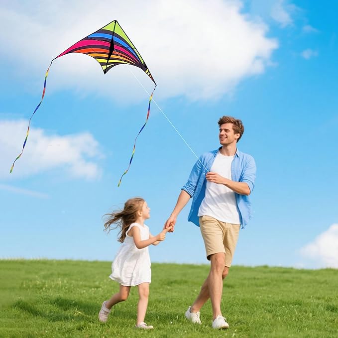 Kites for Kids and Adults, Easy to Fly for Beach, Single Line Kite Set for Beginners
