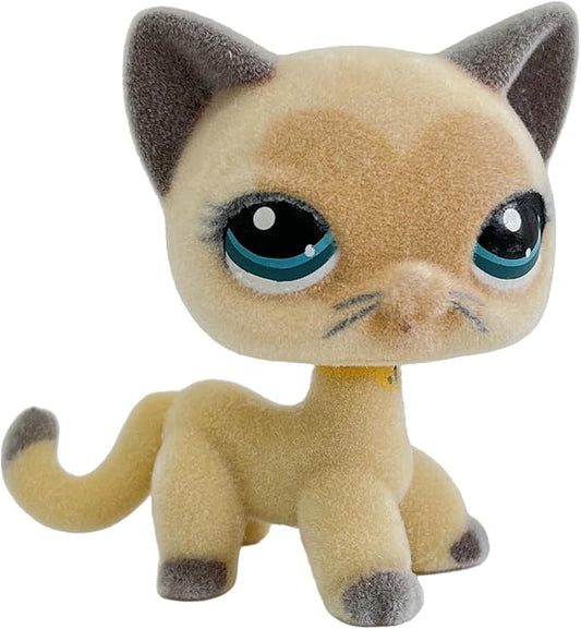 Custom Flocked Pet Shop Toy Fuzzy Animal Figure Short Hair Cat Kitty Kitten Deer OOAK (#3573)