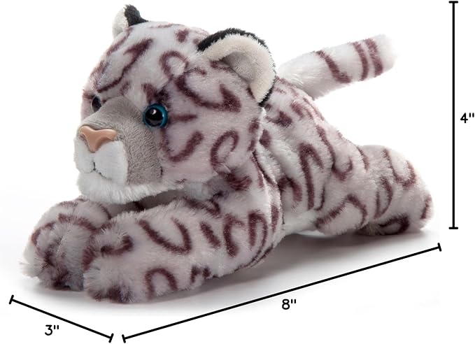 The Petting Zoo Snow Leopard Stuffed Animal Plushie, Gifts for Kids, Scoopz Wildlife Animals, Leopard Plush Toy, 8 inches