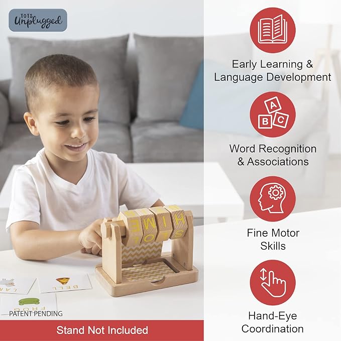 Spinning Speller - Expansion Pack - Wooden Spelling Game - Frustration-Free Montessori Learning Letters Educational Games for Kids - Combines ABC Blocks Puzzle & Flashcards into Easy Fun Activity