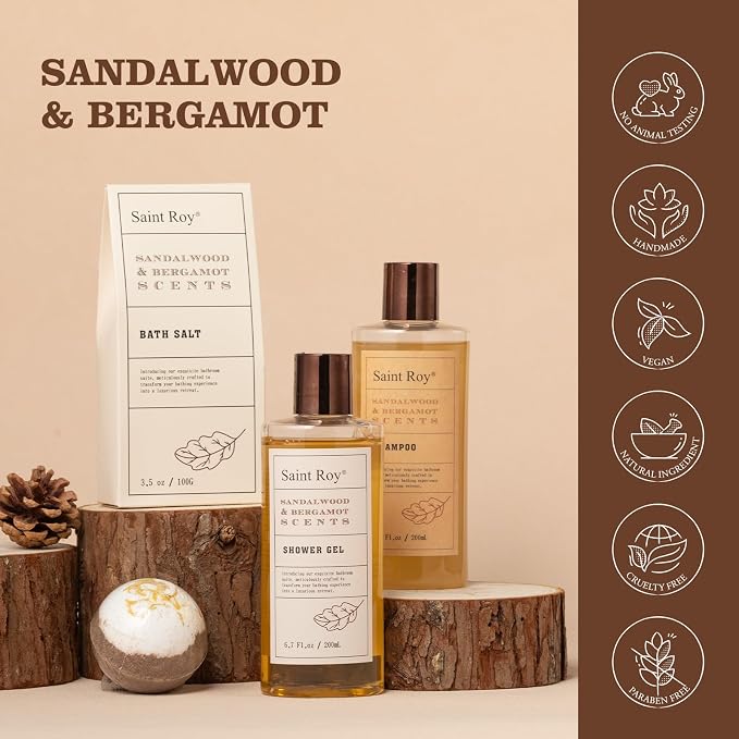 Bath Gifts for Men Dad Birthday Gifts Spa Kit Cedar & Bergamot Mens Gift | Bath Gift Set and Shower Gift Bath and Body Gift Basket Set Mans Gift Bath Spa Kit Spa Baskets, Home Spa Care Men Gift set
