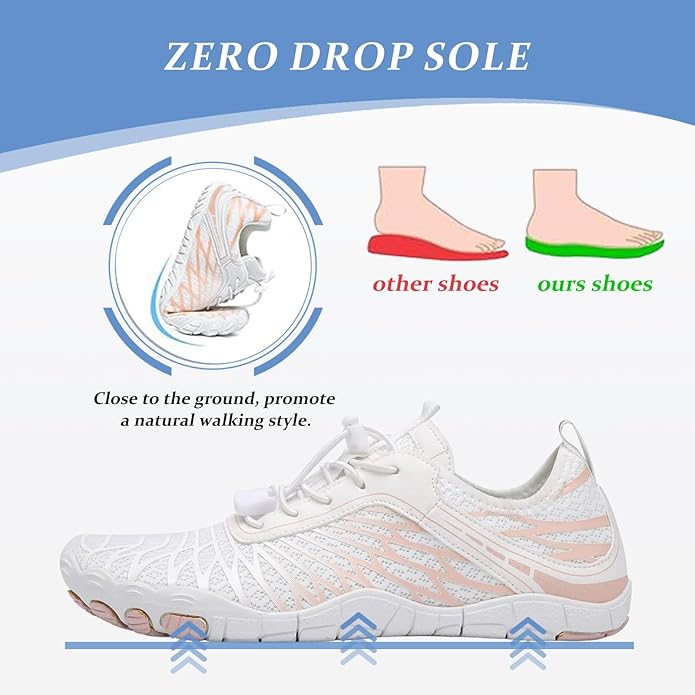 Barefoot Shoes for Women & Men, Grounded Walking Hiking Barefoot Shoes, Wide Toe Box Non-Slip Water Athletic Footwear, Comfortable Vitality Barefoot Footwear, Trail Running Sneakers Unisex
