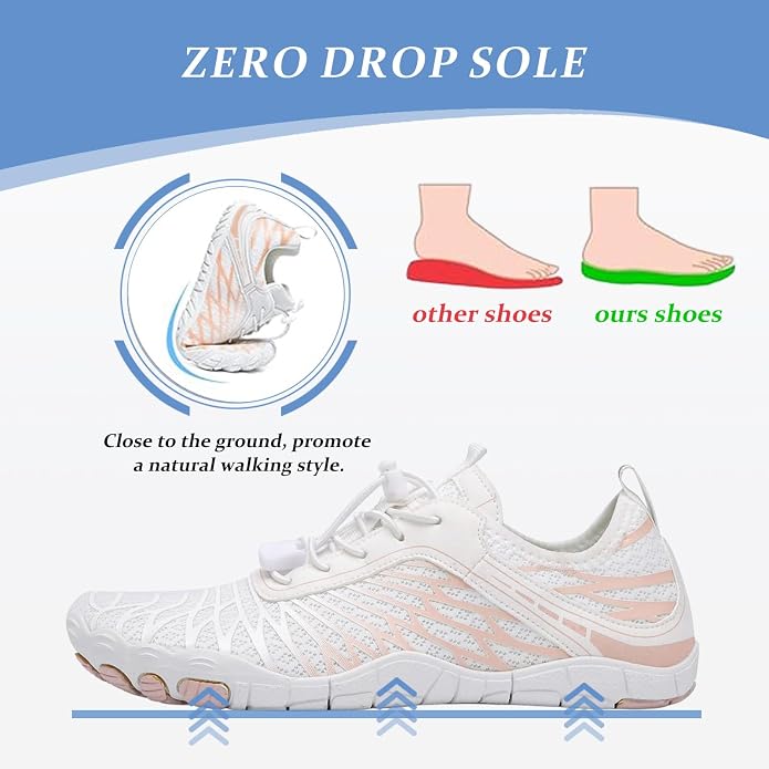 Barefoot Shoes for Women & Men, Grounded Walking Hiking Barefoot Shoes, Wide Toe Box Non-Slip Water Athletic Footwear, Comfortable Vitality Barefoot Footwear, Trail Running Sneakers Unisex