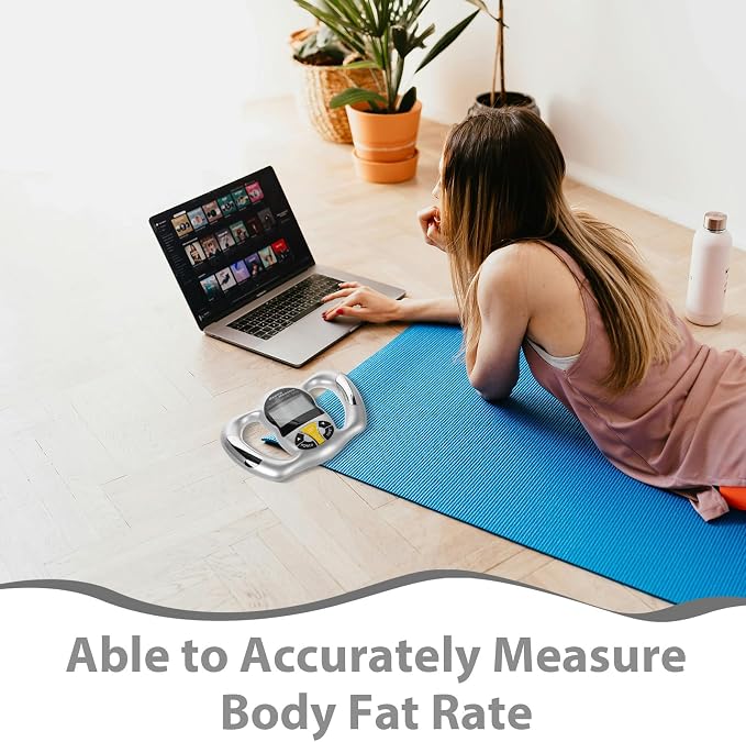 Handheld Body Fat Tester and Digital Bmi Scanner with Calorie Measurement for Fitness Health Assessment, Portable Body Composition Monitor for Accurate Fat Analysis and Weight