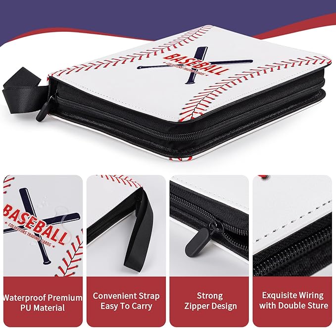 GEAGMAGC Baseball Card Binder with Sleeves 900 Pockets, Gifts for Baseball Card Collectors, Trading Card Holder Compatible with Topps Card, 50 Sleeves Card Album Card Storage Organizer
