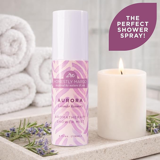 Honestly Margo Aromatherapy Shower Mist Spray Lavender (4 Fl Oz, Pack of 1) – Wellness Spray with Essential Oils for Shower Steam, Personal Space Mist – Cruelty-Free Body Care & Bath Products