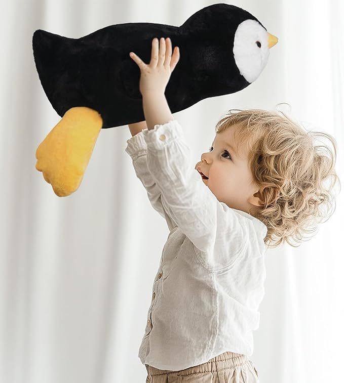 Niuniu Daddy 20" | 3.3 Pound Penguin Weighted Stuffed Animals for Adults Kids, Large Pillowfort Plush Animal Toys for Baby, Big Body Pillow for Gift Present Birthday Christmas Valentine Thanksgiving