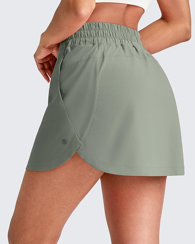 G4Free A Line Golf Skirts for Women 15'' Elastic High Waisted Tennis Skort | with 4 Pockets, Built-in Shorts, Dolphin Hems, Lightweight, Quick-dry, Breathable, Vibrant Colors, Athletic & Casual
