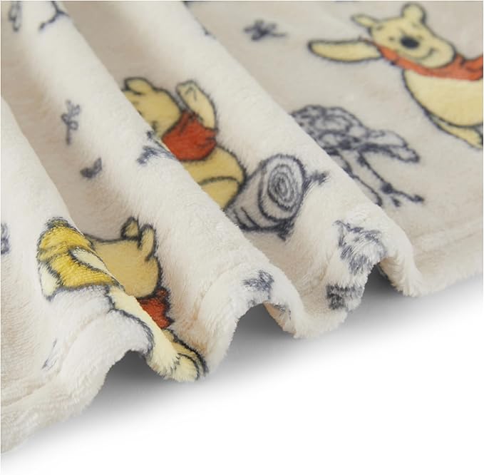 Disney Characters Flannel Fleece Baby Blanket - Soft & Cozy 30x40 Inches, Featuring Mickey Mouse, Minnie Mouse, Winnie The Pooh, and Dumbo