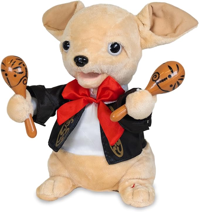 Cuddle Barn Chuey Bamba 12" Singing Chihuahua Animated Plush Toy, Shakes Maracas to La Bamba