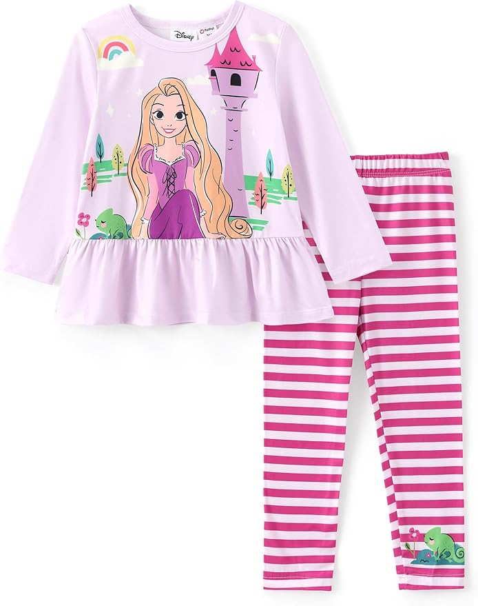Disney Minnie Mouse Frozen Princess Marvel Toddler Girls Clothes Long Sleeve Sweatshirt + Leggings 2pcs Outfits Set 2-6Y