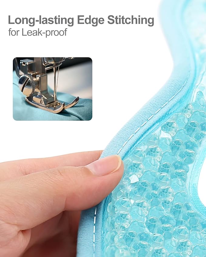 Luxtude Gel Eye Mask Cooling Eye Mask for Dry Eyes 2PCS, Heated Warm Eyes Ice Pack Reusable Gel Sleep Masks, Frozen Cold Compress for Puffiness/Dark Circles/Headaches/Allergies (Blue)