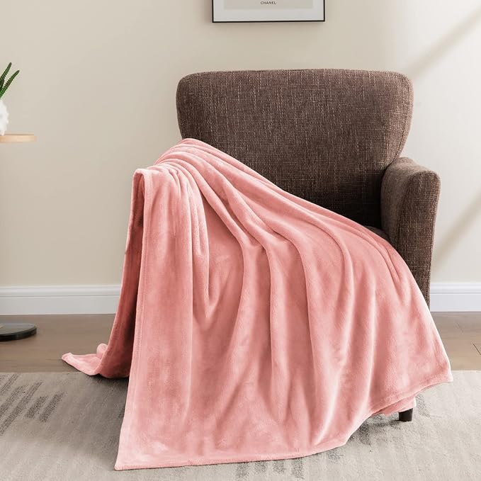 BEDELITE Fleece Blanket Soft Plush Throw for Couch Pink 50"x60" | Ultra Soft Fleece, Plush Microfiber, Lightweight Warmth, All Season Comfort, Fade Resistant, Machine Washable, Couch Sofa Bed